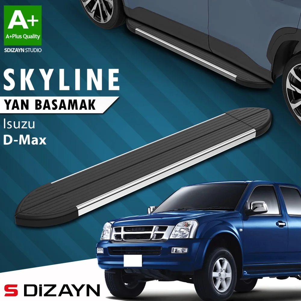 S-Dizayn Isuzu D-Max Skyline Krom Yan Basamak 203 Cm 2007-2012 A+ Kalite