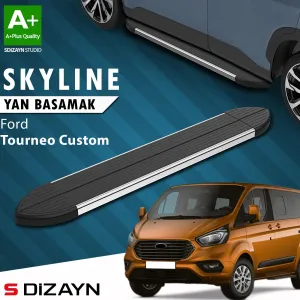 S-Dizayn Ford Tourneo Custom Kısa Şase Skyline Krom Yan Basamak 203 Cm 2012-2023 A+ Kalite thumb 1