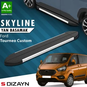 S-Dizayn Ford Tourneo Custom Kısa Şase Skyline Aluminyum Yan Basamak 203 Cm 2012-2023 A+ Kalite thumb 1
