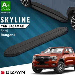 S-Dizayn Ford Ranger 4 Skyline Siyah Yan Basamak 203 Cm 2023 Üzeri A+ Kalite thumb 1