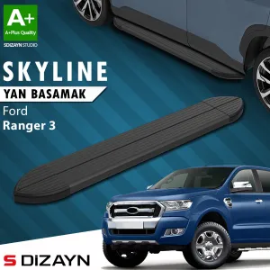 S-Dizayn Ford Ranger 3 Skyline Siyah Yan Basamak 203 Cm 2012-2022 A+ Kalite thumb 1