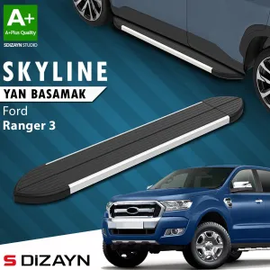 S-Dizayn Ford Ranger 3 Skyline Aluminyum Yan Basamak 203 Cm 2012-2022 A+ Kalite thumb 1