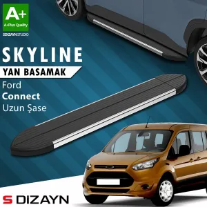 S-Dizayn Ford Connect Uzun Şase Skyline Krom Yan Basamak 203 Cm 2002-2014 A+ Kalite thumb 1
