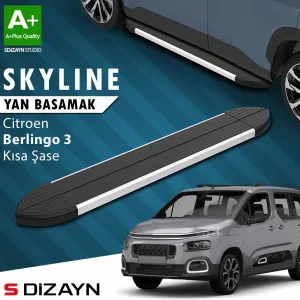 Citroen Berlingo 2018-Günümüz (K9) uyumlu 3 Kısa Şase Skyline Aluminyum Yan Basamak 203 Cm 2018 Üzeri A+ Kalite modelleri DRS Tuning'de. Kaliteli malzeme,