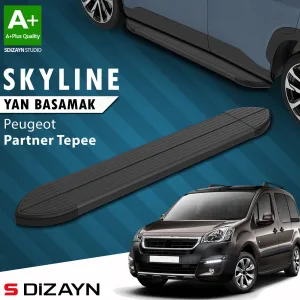 S-Dizayn Peugeot Partner 2 Tepee Skyline Siyah Yan Basamak 193 Cm 2008-2018 A+ Kalite thumb 1