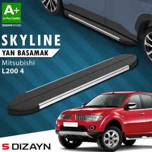 S-Dizayn Mitsubishi L200 4 Skyline Krom Yan Basamak 193 Cm 2006-2015 A+ Kalite thumb 1