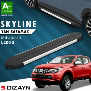 S-Dizayn Mitsubishi L200 5 Skyline Aluminyum Yan Basamak 193 Cm 2015-2019 A+ Kalite thumb 1