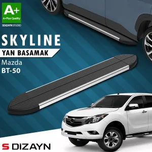 S-Dizayn Mazda BT-50 Pick-Up Skyline Krom Yan Basamak 193 Cm 2006-2012 A+ Kalite thumb 1