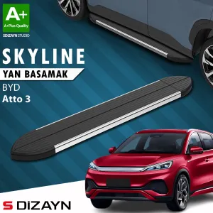 BYD Atto 3 2022-Günümüz (Atto 3) uyumlu Skyline Krom Yan Basamak 193 Cm 2022 Üzeri A+ Kalite modelleri DRS Tuning'de. Kaliteli malzeme, hızlı kargo ve güvenli
