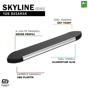 S-Dizayn Bmw X5 F15 Skyline Krom Yan Basamak 193 Cm 2013-2018 A+ Kalite thumb 2
