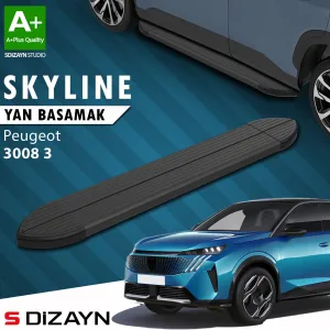 S-Dizayn Peugeot 3008 3 Skyline Siyah Yan Basamak 183 Cm 2024 Üzeri A+ Kalite thumb 1