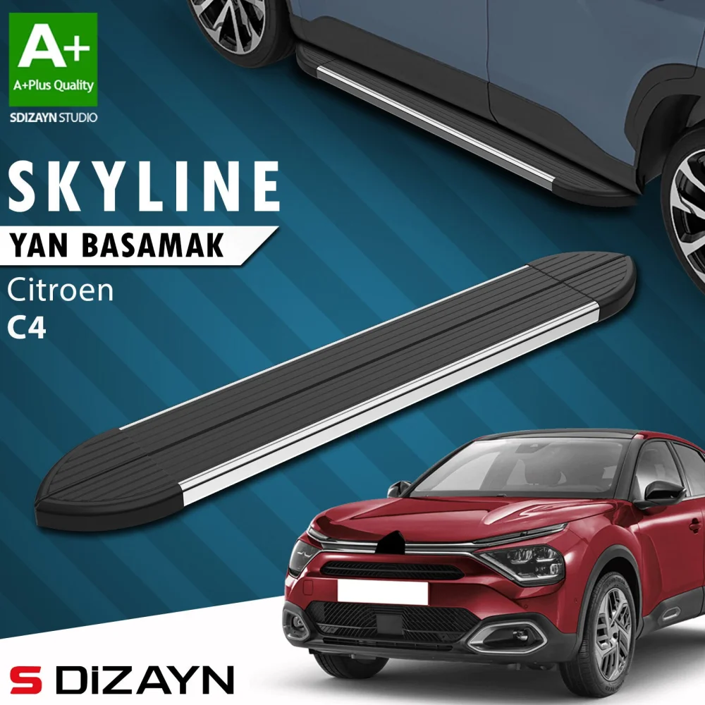 S-Dizayn Citroen C4 3 Skyline Krom Yan Basamak 183 Cm 2021 Üzeri A+ Kalite