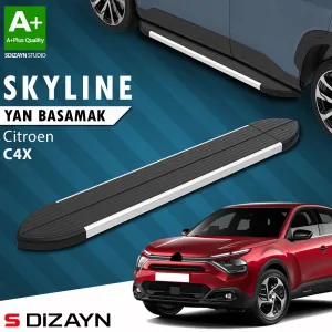 Citroen C4 / C4X 2022-Günümüz uyumlu C4 X Skyline Aluminyum Yan Basamak 183 Cm 2022 Üzeri A+ Kalite modelleri DRS Tuning'de. Kaliteli malzeme, hızlı kargo ve
