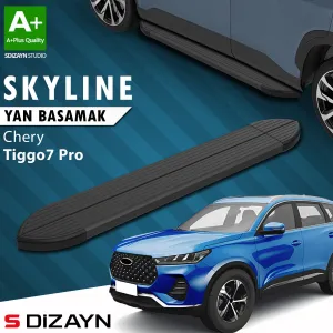 S-Dizayn Chery Tiggo7 Pro Skyline Siyah Yan Basamak 183 Cm 2022 Üzeri A+ Kalite thumb 1