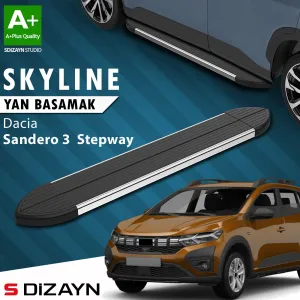 Dacia Sandero 2020-Günümüz (DJF) uyumlu 3 Stepway Skyline Krom Yan Basamak 183 Cm 2020 Üzeri A+ Kalite modelleri DRS Tuning'de. Kaliteli malzeme, hızlı kargo