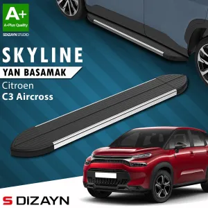 S-Dizayn Citroen C3 Aircross Skyline Krom Yan Basamak 183 Cm 2017-2024 A+ Kalite thumb 1