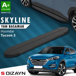 Hyundai Tucson 2015-2020 (TL) uyumlu 3 Skyline Siyah Yan Basamak 173 Cm 2015-2020 A+ Kalite modelleri DRS Tuning'de. Kaliteli malzeme, hızlı kargo ve güvenli