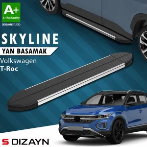 S-Dizayn VW T-Roc Skyline Krom Yan Basamak 173 Cm 2019 Üzeri A+ Kalite thumb 1