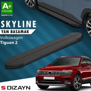 S-Dizayn VW Tiguan 2 Skyline Siyah Yan Basamak 173 Cm 2016-2024 A+ Kalite thumb 1