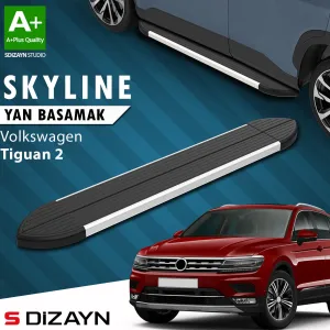 S-Dizayn VW Tiguan 2 Skyline Aluminyum Yan Basamak 173 Cm 2016-2024 A+ Kalite thumb 1
