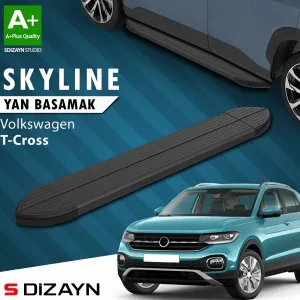 S-Dizayn VW T-Cross Skyline Siyah Yan Basamak 173 Cm 2019-2023 A+ Kalite thumb 1