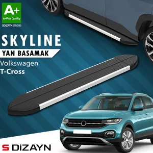 S-Dizayn VW T-Cross Skyline Aluminyum Yan Basamak 173 Cm 2019-2023 A+ Kalite thumb 1