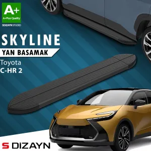Toyota C-HR 2023-Günümüz (AX20) uyumlu 2 Skyline Siyah Yan Basamak 173 Cm 2023 Üzeri A+ Kalite modelleri DRS Tuning'de. Kaliteli malzeme, hızlı kargo ve