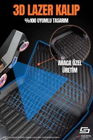 S-Dizayn Fiat Doblo Panelvan 3D Pro Havuzlu Ön 2'li Paspas 2010-2023 A+ Kalite thumb 2