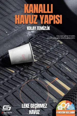 S-Dizayn Fiat Doblo Panelvan 3D Pro Havuzlu Ön 2'li Paspas 2010-2023 A+ Kalite thumb 4