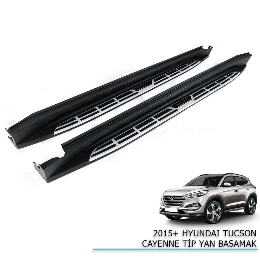 Hyundai Tucson Uyumlu 2016 - Oto Koruma Yan Basamak Oem Square Style(Kopya)