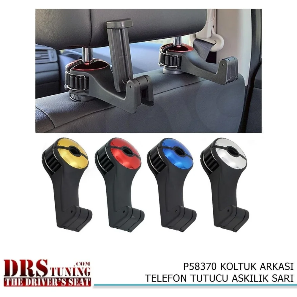 Koltuk Arkası Telefon Tutucu Askılık Sarı