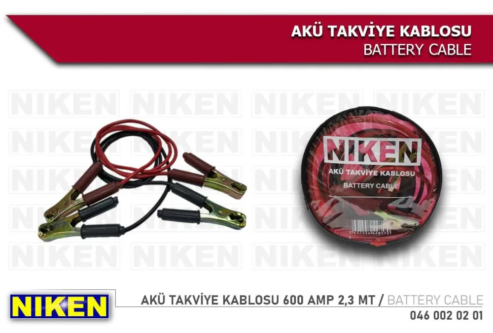 Niken Akü Takviye Kablosu 600 Amp 2,3 MT