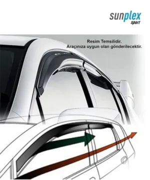 Sunplex FIAT Uyumlu DOBLO 2023 Sonrası Chrome Style 4 Lü Set Kromlu Cam Rüzgarlığı Ön Ve Arka Parça thumb 4