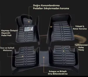 Peugeot 408 2025 Sonrası 5D Havuzlu Karbon Dizayn Paspas Seti thumb 3