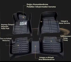 Volkswagen Caddy 2014 Sonrası 5D Havuzlu Karbon Dizayn Paspas Seti thumb 3