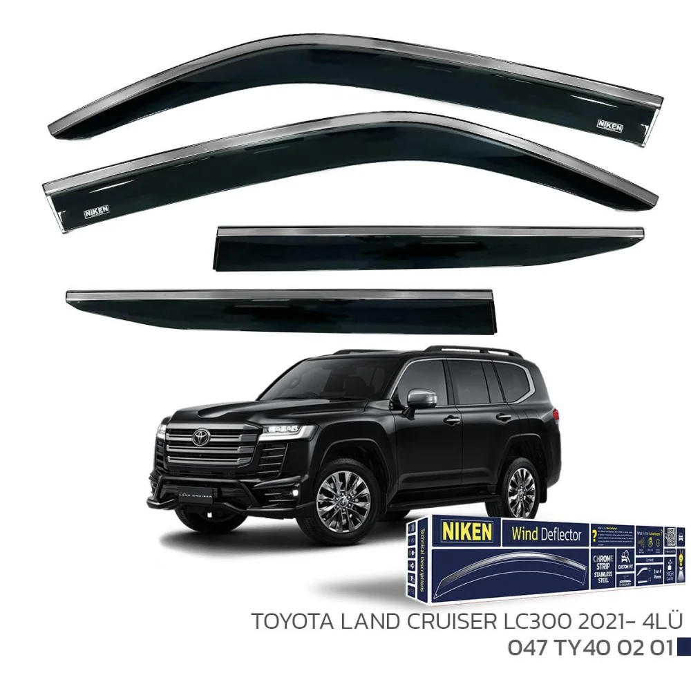 Toyota Land Cruıser LC300 2021 Sonrası - Kromlu Cam Rüzgarlığı 4Lü Parça