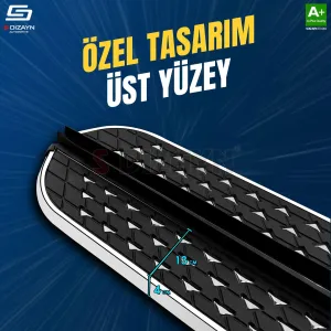 S-Dizayn Ssangyong Actyon Diamond Krom Yan Basamak 183 Cm 2024 Üzeri A+ Kalite thumb 3
