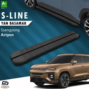 S-Dizayn Ssangyong Actyon S-Line Siyah Yan Basamak 183 Cm 2024 Üzeri A+ Kalite thumb 1