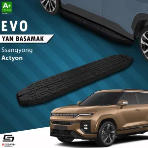 S-Dizayn Ssangyong Actyon Evo Siyah Yan Basamak 183 Cm 2024 Üzeri A+ Kalite thumb 1