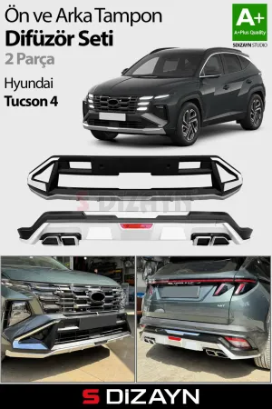 s-dizayn uyumlu Hyundai Tucson 4 Ön ve Arka Tampon Koruma Difüzör 2025 Üzeri A+ Kalite modelleri DRS Tuning'de. Kaliteli malzeme, hızlı kargo ve güvenli