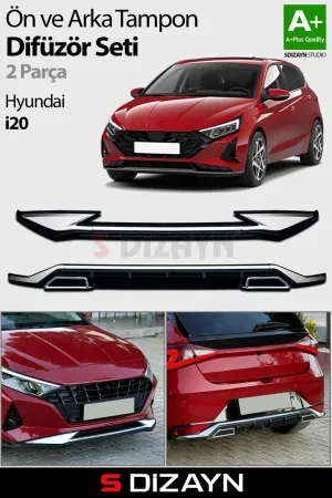 Hyundai i20 2020-Günümüz (BC3) uyumlu Ön ve Arka Tampon Koruma Difüzör 2020 Üzeri A+ Kalite modelleri DRS Tuning'de. Kaliteli malzeme, hızlı kargo ve güvenli