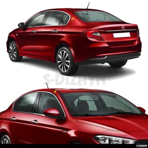 S-Dizayn Fiat Egea SD Krom Cam Üst Çıtası 4 Prç. 2015 Üzeri (Mat Krom) A+ Kalite thumb 5
