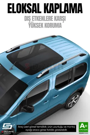 S-Dizayn VW Caddy 4 Aluminyum Gri Tavan Çıtası 2020 Üzeri A+ Kalite thumb 2