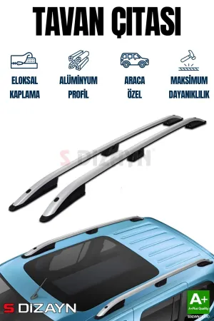 s-dizayn uyumlu VW Caddy 3 Uzun Şase Aluminyum Gri Tavan Çıtası 2004-2020 A+ Kalite modelleri DRS Tuning'de. Kaliteli malzeme, hızlı kargo ve güvenli