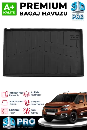 Citroen Berlingo 2018-Günümüz (K9) uyumlu Seperatörlü 3D Pro Bagaj Havuzu 2019 Üzeri A+ Kalite modelleri DRS Tuning'de. Kaliteli malzeme, hızlı kargo ve
