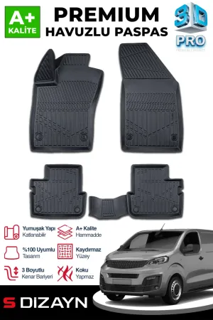 S-Dizayn Fiat Scudo 3D Pro Havuzlu Paspas 2022 Üzeri A+ Kalite thumb 1