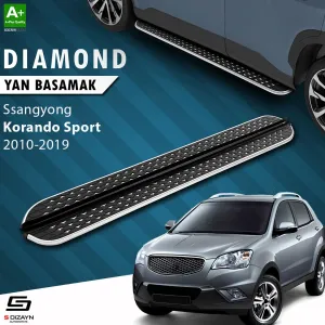 S-Dizayn Ssangyong Korando Sport Diamond Krom Yan Basamak 203 Cm 2010-2019 A+ Kalite thumb 1