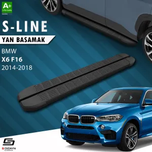 S-Dizayn Bmw X6 F16 S-Line Siyah Yan Basamak 193 Cm 2014-2018 A+ Kalite thumb 1