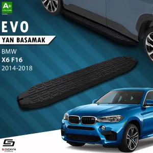 S-Dizayn Bmw X6 F16 Evo Siyah Yan Basamak 193 Cm 2014-2018 A+ Kalite thumb 1