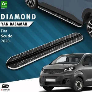 S-Dizayn Fiat Scudo 3 Kısa Şase Diamond Krom Yan Basamak 213 Cm 2020 Üzeri A+ Kalite thumb 1